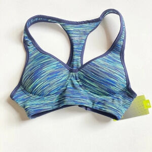 Tek‎ Gear Sports Bra, Size Small, Racerback Medium Support Blue Green NEW